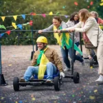 Carrera de karts al aire libre organizada por Bakea Eventos